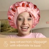 image:imageYANIBEST 2 PCS Soft Satin Bonnet Overnight Protection Kids Toddler Baby  Buttersatin Sleep Cap Reduce Frizz Maintain Moisture Curly Natural Hair Infant Newborn Girls BoysStrawberry