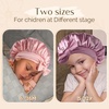 image:imageYANIBEST 2 PCS Soft Satin Bonnet Overnight Protection Kids Toddler Baby  Buttersatin Sleep Cap Reduce Frizz Maintain Moisture Curly Natural Hair Infant Newborn Girls BoysStrawberry