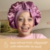 image:imageYANIBEST 2 PCS Soft Satin Bonnet Overnight Protection Kids Toddler Baby  Buttersatin Sleep Cap Reduce Frizz Maintain Moisture Curly Natural Hair Infant Newborn Girls BoysPurple