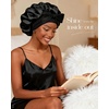 image:imageYANIBEST Adjustable Silk Bonnet for Sleeping Women Double Layer Satin Bonnet Reduce Friction Prevent Frizz Curly HairBlack
