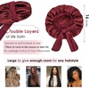 image:imageYANIBEST Adjustable Silk Bonnet for Sleeping Women Double Layer Satin Bonnet Reduce Friction Prevent Frizz Curly HairBurgundy