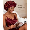 image:imageYANIBEST Adjustable Silk Bonnet for Sleeping Women Double Layer Satin Bonnet Reduce Friction Prevent Frizz Curly HairBurgundy