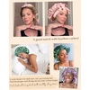 image:imageYANIBEST Adjustable Silk Bonnet for Sleeping Women Double Layer Satin Bonnet Reduce Friction Prevent Frizz Curly HairButterfly