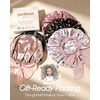 image:imageYANIBEST Adjustable Silk Bonnet for Sleeping Women Double Layer Satin Bonnet Reduce Friction Prevent Frizz Curly HairButterfly