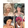image:imageYANIBEST Adjustable Silk Bonnet for Sleeping Women Double Layer Satin Bonnet Reduce Friction Prevent Frizz Curly HairChampagne
