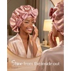 image:imageYANIBEST Adjustable Silk Bonnet for Sleeping Women Double Layer Satin Bonnet Reduce Friction Prevent Frizz Curly HairFlowers