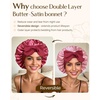 image:imageYANIBEST Adjustable Silk Bonnet for Sleeping Women Double Layer Satin Bonnet Reduce Friction Prevent Frizz Curly HairPurple Pink