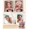 image:imageYANIBEST Adjustable Silk Bonnet for Sleeping Women Double Layer Satin Bonnet Reduce Friction Prevent Frizz Curly HairSage
