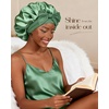 image:imageYANIBEST Adjustable Silk Bonnet for Sleeping Women Double Layer Satin Bonnet Reduce Friction Prevent Frizz Curly HairSage