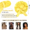 image:imageYANIBEST Adjustable Silk Bonnet for Sleeping Women Double Layer Satin Bonnet Reduce Friction Prevent Frizz Curly HairYellow