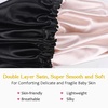 image:imageYANIBEST Baby Satin Bonnet Sleep Cap  Double Layer Reversible Adjustable Silky Satin Cap for Infant Toddler636 MonthsHot PinkAbblack