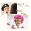image:imageYANIBEST Baby Satin Bonnet Sleep Cap  Double Layer Reversible Adjustable Silky Satin Cap for Infant Toddler636 MonthsHot PinkAbblack