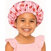 image:imageYANIBEST Baby Satin Bonnet Sleep Cap  Double Layer Reversible Adjustable Silky Satin Cap for Infant Toddler636 MonthsHot PinkAcstrawberry