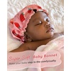 image:imageYANIBEST Baby Satin Bonnet Sleep Cap  Double Layer Reversible Adjustable Silky Satin Cap for Infant Toddler636 MonthsHot PinkLight Pink