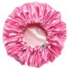 image:imageYANIBEST Baby Satin Bonnet Sleep Cap  Double Layer Reversible Adjustable Silky Satin Cap for Infant Toddler636 MonthsHot PinkLight Pink