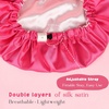 image:imageYANIBEST Baby Satin Bonnet Sleep Cap  Double Layer Reversible Adjustable Silky Satin Cap for Infant Toddler636 MonthsHot PinkPink  Hot Pink