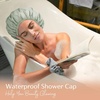 image:imageYanibest Shower Cap Reusable Waterproof Double Layer Shower Caps for Women  Washable Shower Bonnet with Soft NonSlip Elastic Band Bath Hair Hat for Most Hair TypesGreen