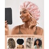 image:imageYanibest Shower Cap Reusable Waterproof Double Layer Shower Caps for Women  Washable Shower Bonnet with Soft NonSlip Elastic Band Bath Hair Hat for Most Hair Typespinkleaves