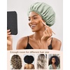 image:imageYanibest Shower Cap Reusable Waterproof Double Layer Shower Caps for Women  Washable Shower Bonnet with Soft NonSlip Elastic Band Bath Hair Hat for Most Hair TypesGreen