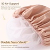image:imageYanibest Shower Cap Reusable Waterproof Double Layer Shower Caps for Women  Washable Shower Bonnet with Soft NonSlip Elastic Band Bath Hair Hat for Most Hair TypesPeachy Pink