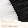 image:imageYanibest Shower Cap Reusable Waterproof Double Layer Shower Caps for Women  Washable Shower Bonnet with Soft NonSlip Elastic Band Bath Hair Hat for Most Hair TypesBlack