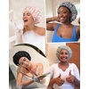 image:imageYanibest Shower Cap Reusable Waterproof Double Layer Shower Caps for Women  Washable Shower Bonnet with Soft NonSlip Elastic Band Bath Hair Hat for Most Hair TypesBlack