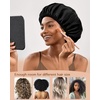 image:imageYanibest Shower Cap Reusable Waterproof Double Layer Shower Caps for Women  Washable Shower Bonnet with Soft NonSlip Elastic Band Bath Hair Hat for Most Hair TypesBlack