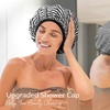 image:imageYanibest Shower Cap Reusable Waterproof Double Layer Shower Caps for Women  Washable Shower Bonnet with Soft NonSlip Elastic Band Bath Hair Hat for Most Hair TypesStripe