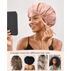 image:imageYanibest Shower Cap Reusable Waterproof Double Layer Shower Caps for Women  Washable Shower Bonnet with Soft NonSlip Elastic Band Bath Hair Hat for Most Hair TypesPeachy Pink
