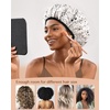 image:imageYanibest Shower Cap Reusable Waterproof Double Layer Shower Caps for Women  Washable Shower Bonnet with Soft NonSlip Elastic Band Bath Hair Hat for Most Hair TypesWhitedot