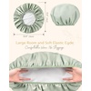 image:imageYanibest Shower Cap Reusable Waterproof Double Layer Shower Caps for Women  Washable Shower Bonnet with Soft NonSlip Elastic Band Bath Hair Hat for Most Hair TypesGreen