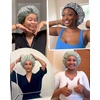 image:imageYanibest Shower Cap Reusable Waterproof Double Layer Shower Caps for Women  Washable Shower Bonnet with Soft NonSlip Elastic Band Bath Hair Hat for Most Hair TypesGreen