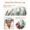 image:imageYanibest Shower Cap for Women Reusable Waterproof Adjustable Hair Cap  NonSlip Durable amp Cute Washable Bath Hair HatGreen