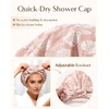 image:imageYanibest Shower Cap for Women Reusable Waterproof Adjustable Hair Cap  NonSlip Durable amp Cute Washable Bath Hair HatPink