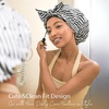 image:imageYanibest Shower Cap for Women Reusable Waterproof Adjustable Hair Cap  NonSlip Durable amp Cute Washable Bath Hair HatStripe