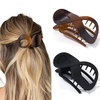 image:imageYANIBEST French Concord Hair Clip Flat Hair Clips for Women and Girls  Stylish Hair Clips for Thick Hair Hair Banana Barrettes for Styling Hair Accessories for Women Pack of 2 BlackAmber