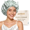 image:imageYanibest Shower Cap for Women Reusable Waterproof Adjustable Hair Cap  NonSlip Durable amp Cute Washable Bath Hair HatGreen