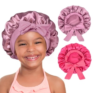 image:imageYANIBEST 2 PCS Soft Satin Bonnet Overnight Protection Kids Toddler Baby  Buttersatin Sleep Cap Reduce Frizz Maintain Moisture Curly Natural Hair Infant Newborn Girls BoysPurple