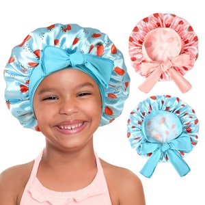 image:imageYANIBEST 2 PCS Soft Satin Bonnet Overnight Protection Kids Toddler Baby  Buttersatin Sleep Cap Reduce Frizz Maintain Moisture Curly Natural Hair Infant Newborn Girls BoysBluepink