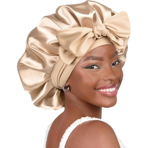 image:imageYANIBEST Adjustable Silk Bonnet for Sleeping Women Double Layer Satin Bonnet Reduce Friction Prevent Frizz Curly HairChampagne