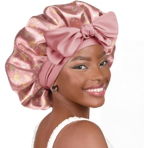 image:imageYANIBEST Adjustable Silk Bonnet for Sleeping Women Double Layer Satin Bonnet Reduce Friction Prevent Frizz Curly HairFlowers