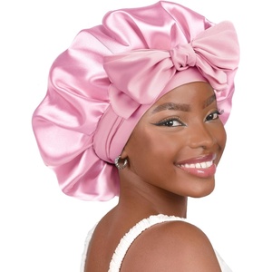 image:imageYANIBEST Adjustable Silk Bonnet for Sleeping Women Double Layer Satin Bonnet Reduce Friction Prevent Frizz Curly HairPink