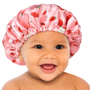 image:imageYANIBEST Baby Satin Bonnet Sleep Cap  Double Layer Reversible Adjustable Silky Satin Cap for Infant Toddler636 MonthsHot PinkAcstrawberry
