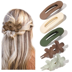 image:imageYanibest 5 Pcs Flat Hair Clips Stylish Lay Flat Claw Clips  MultiStyles Nonslip Hair Clips Women Girls Wedding Party Hair Decorations for All Hair TypesNeutrals