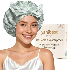 image:imageYanibest Shower Cap for Women Reusable Waterproof Adjustable Hair Cap  NonSlip Durable amp Cute Washable Bath Hair HatGreen